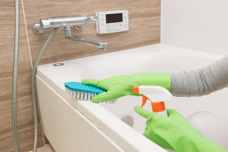 Woman Cleaning The Tub