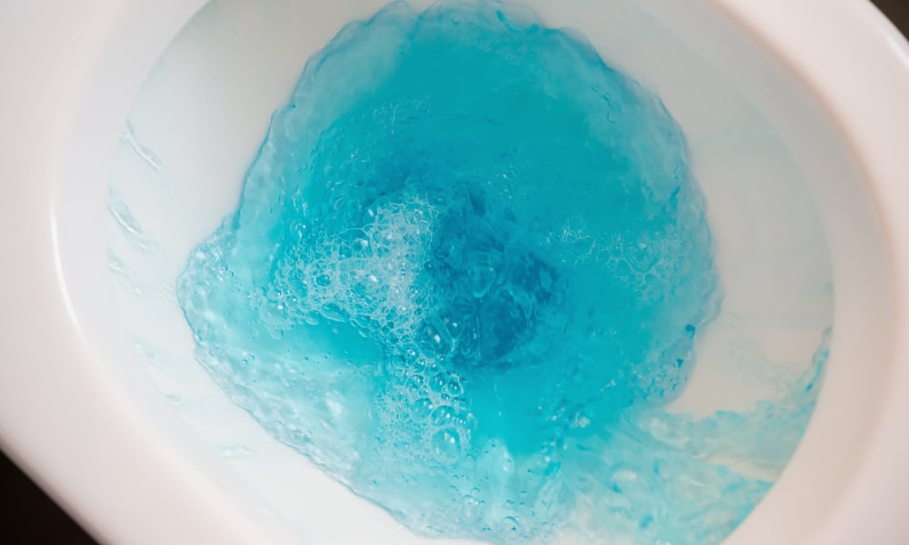 blue toilet water