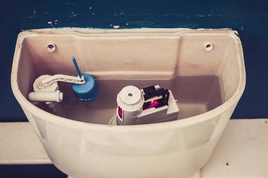 toilet tank inside