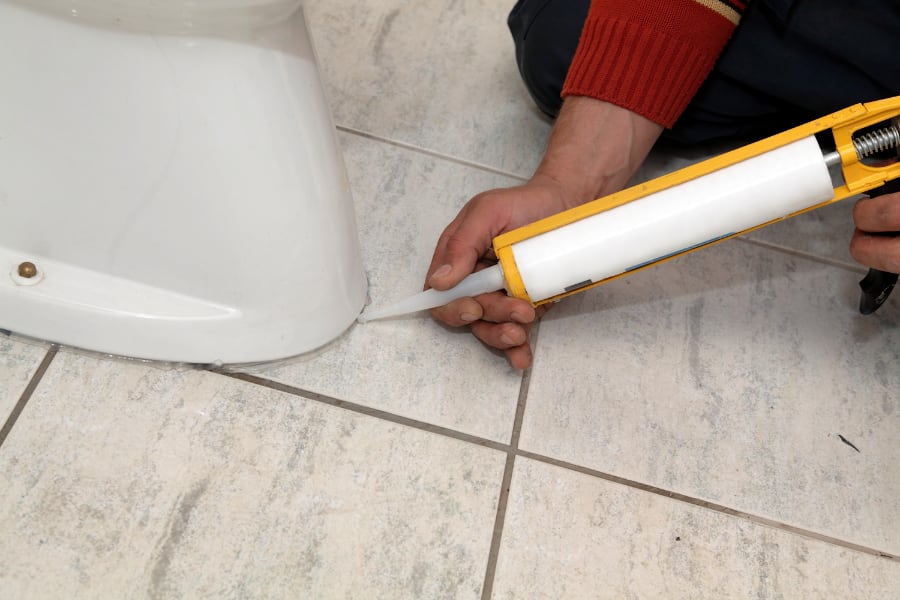 caulking toilet base
