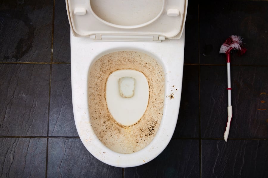stained toilet
