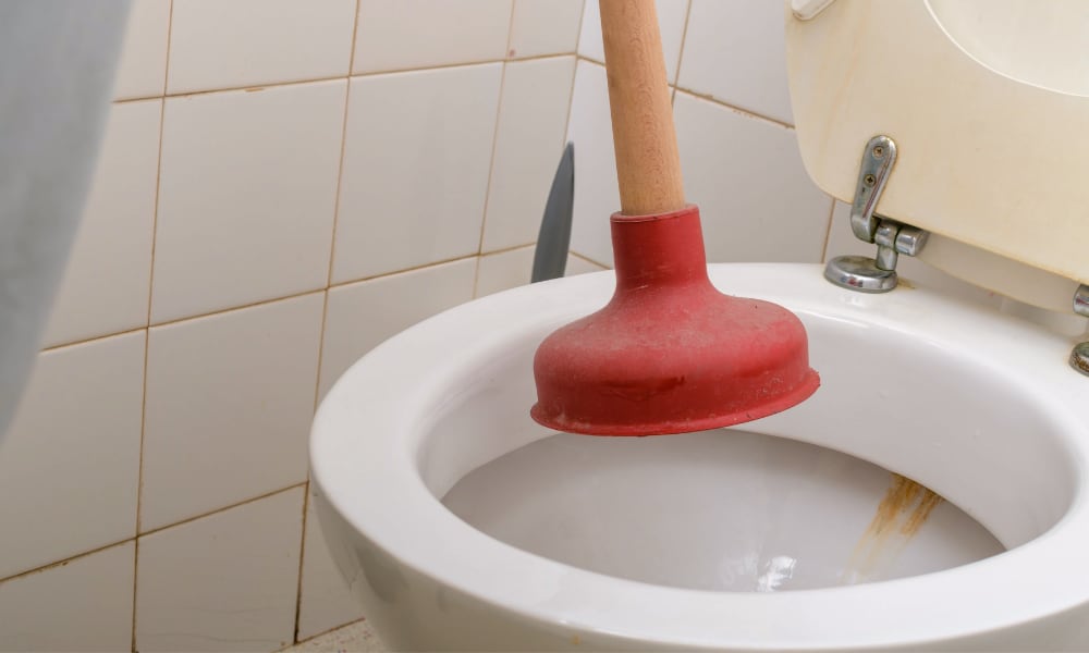 using toilet plunger